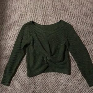 Front knot crop sweater